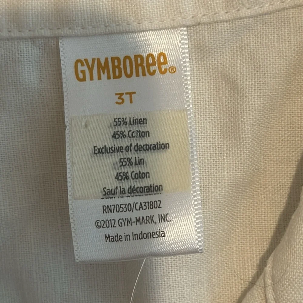 NWT GYMBOREE Boys Short Sleeve Embroidered Button Down Size 3T